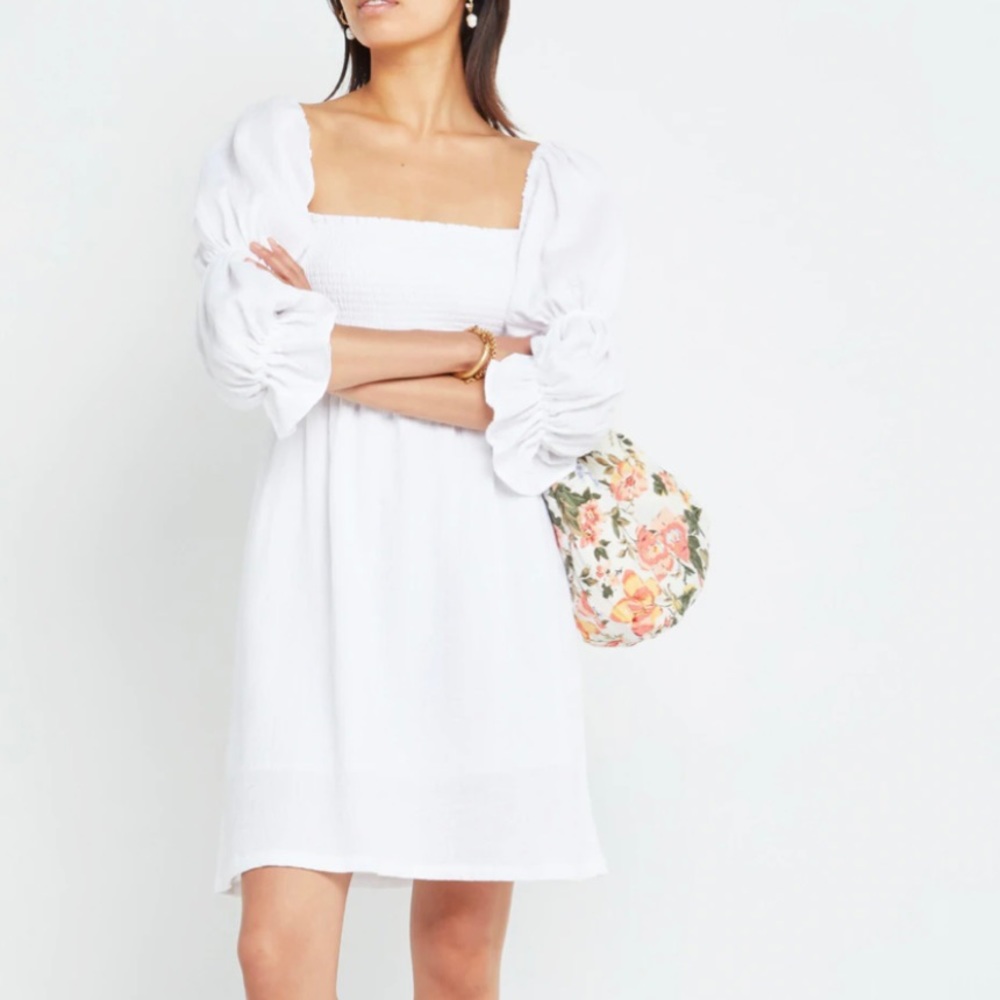 O.P.T. White Puff Sleeve Dress - New with Tags